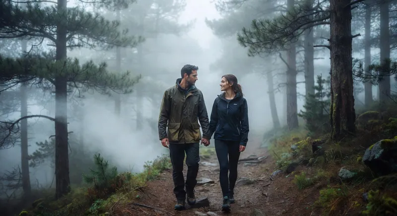 engagement hike misty trails