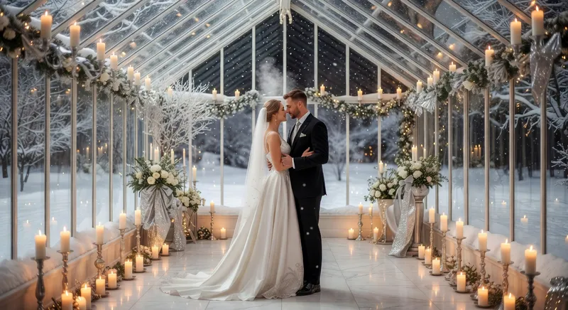 winter wedding greenhouse